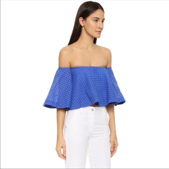 NICHOLAS Tops - 🆕👚 NICHOLAS "Broderie" off shoulder top in blue